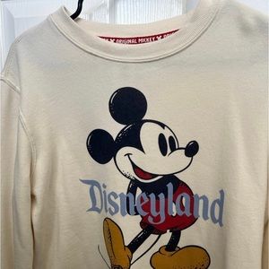 Cream Mickey Mouse Disneyland Resort Pullover Sweatshirt Adult Size Small